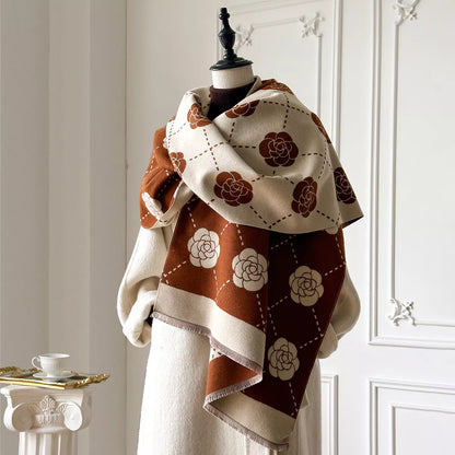 Floral Raw Hem Scaarf