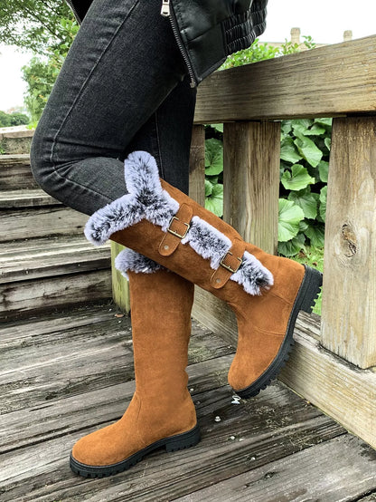 Round Toe Block Heels Boots