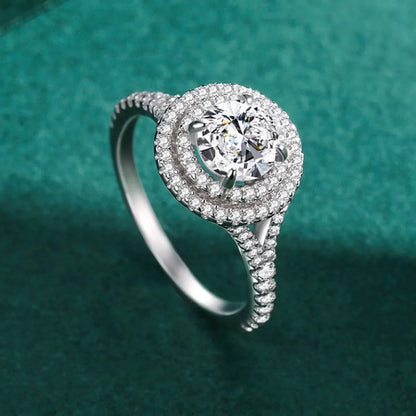 1 Carat Moissanite 925 Sterling Silver Ring