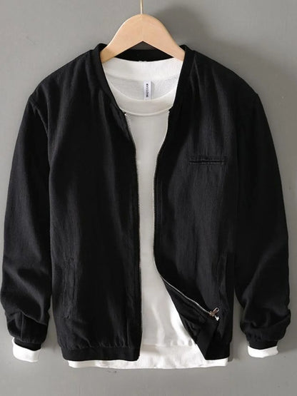Men's Plus Size Zip Up Long Sleeve Jacket