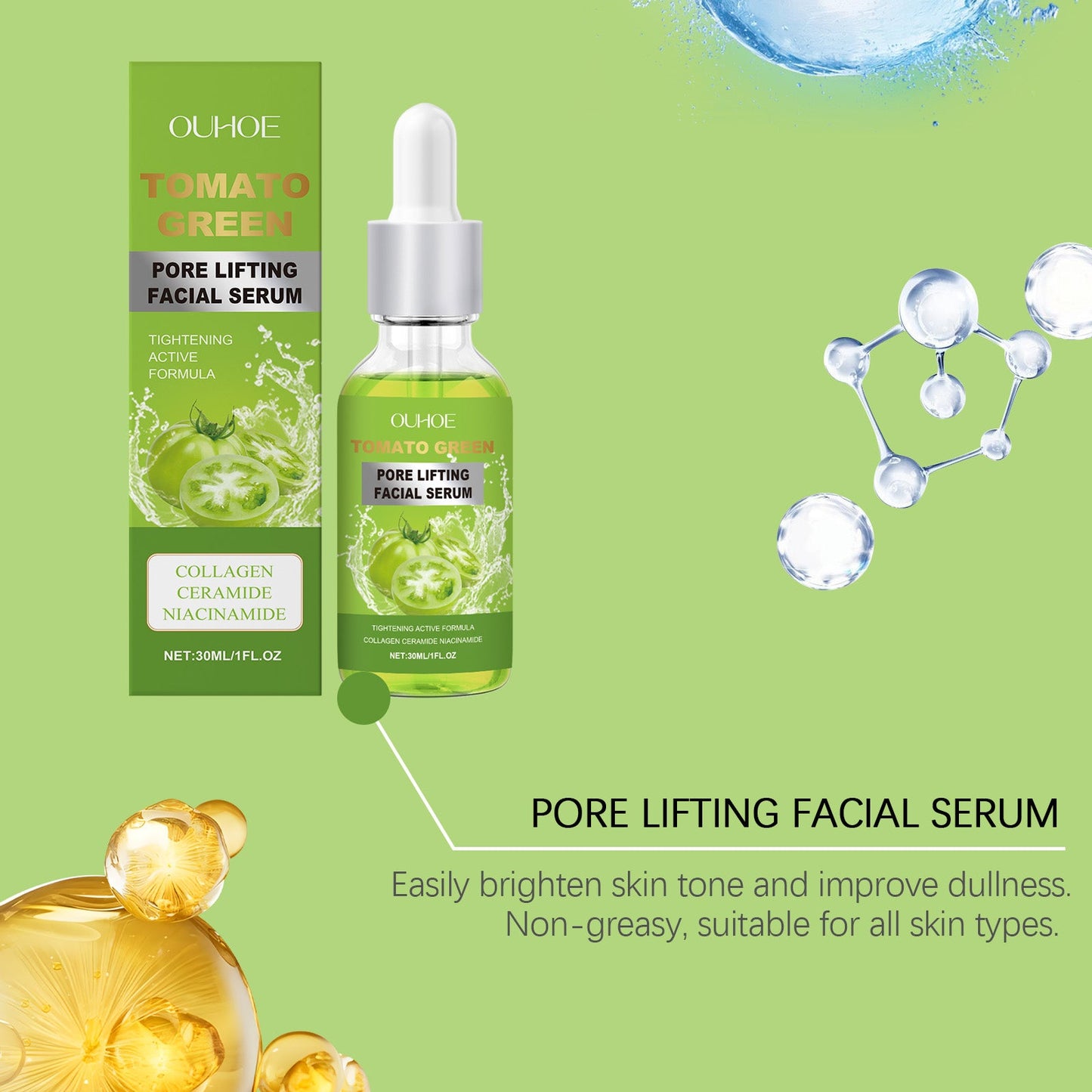 OUHOE Face Firming Essence, Hydrating Hydrating Hydrating Shine Brightening And Moisturizing Face Essence