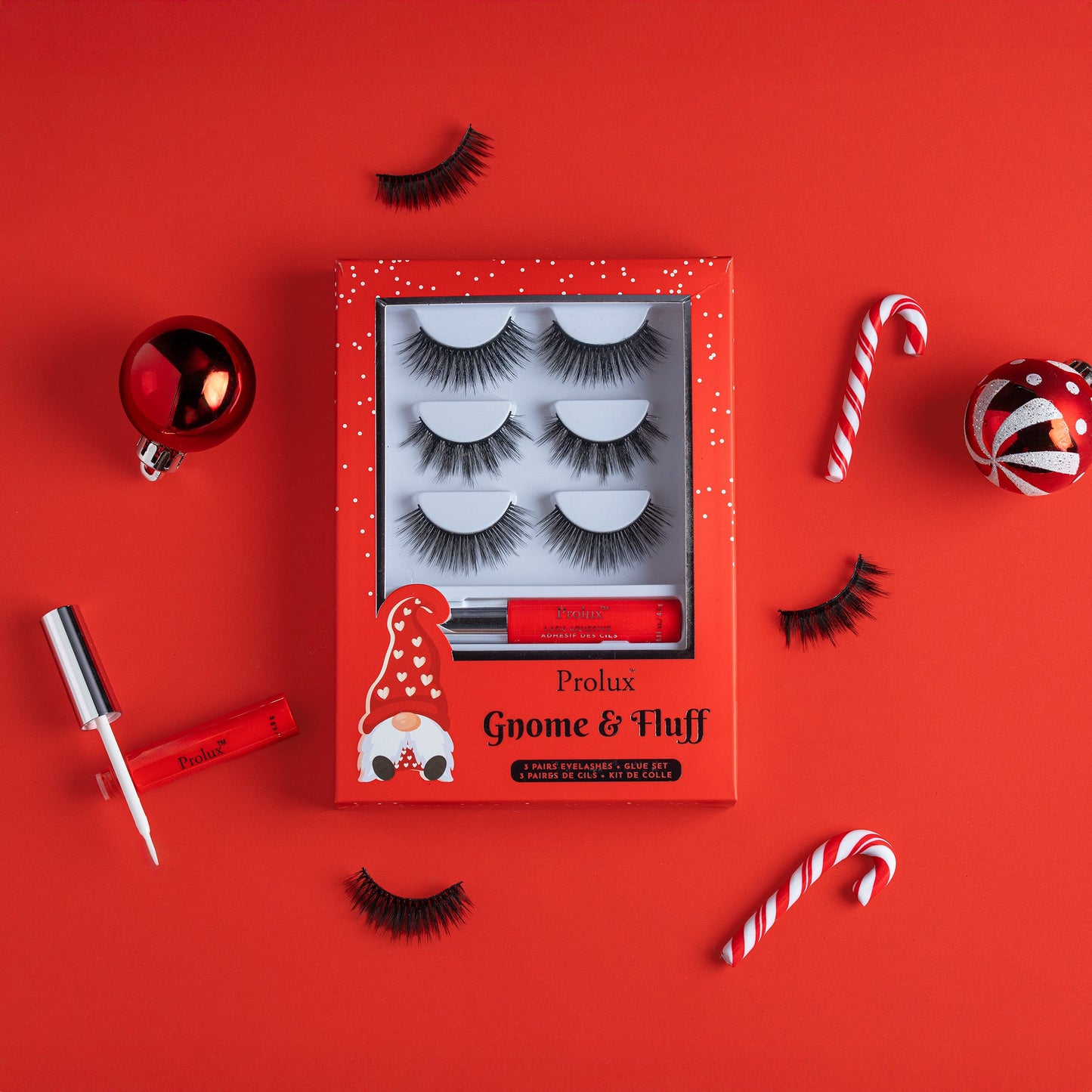 Gnome & Fluff: 3 Pairs Eyelashes & Glue Set