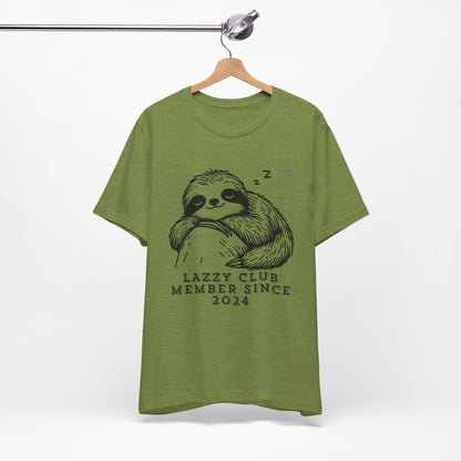TS-093ML-24 Unisex Cute Lazy club Sloth T Shirt Slow And Steady Art