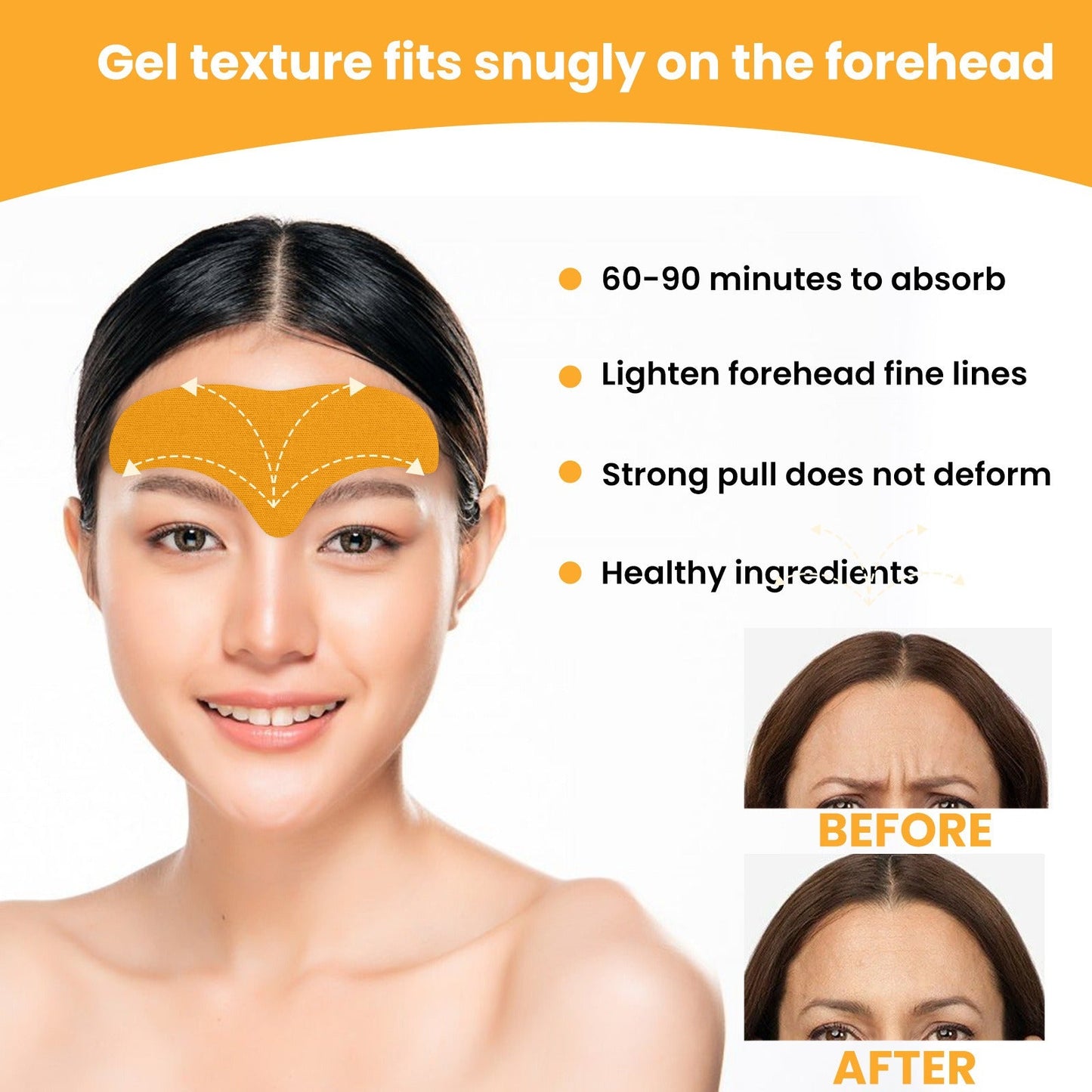 Forehead Wrinkle Patch,Anti-Wrinkle Forehead Patches With Collagen & Centella Asiatica For Frown Lines, Wrinkles, Fine Lines