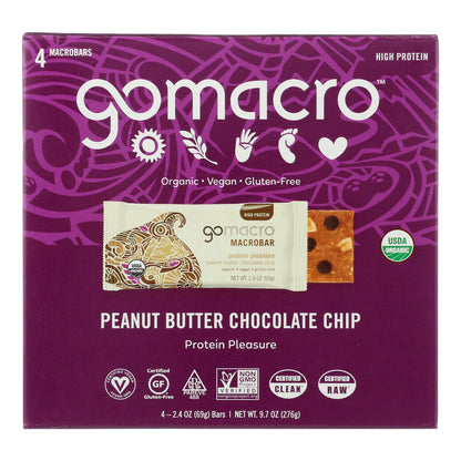 Gomacro Protein Bar, Peanut Butter Chip, 2.4 Oz, Pack of 7