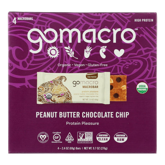 Gomacro Protein Bar, Peanut Butter Chip, 2.4 Oz, Pack of 7