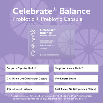 Celebrate® Balance Probiotic + Prebiotic Supplement Capsules