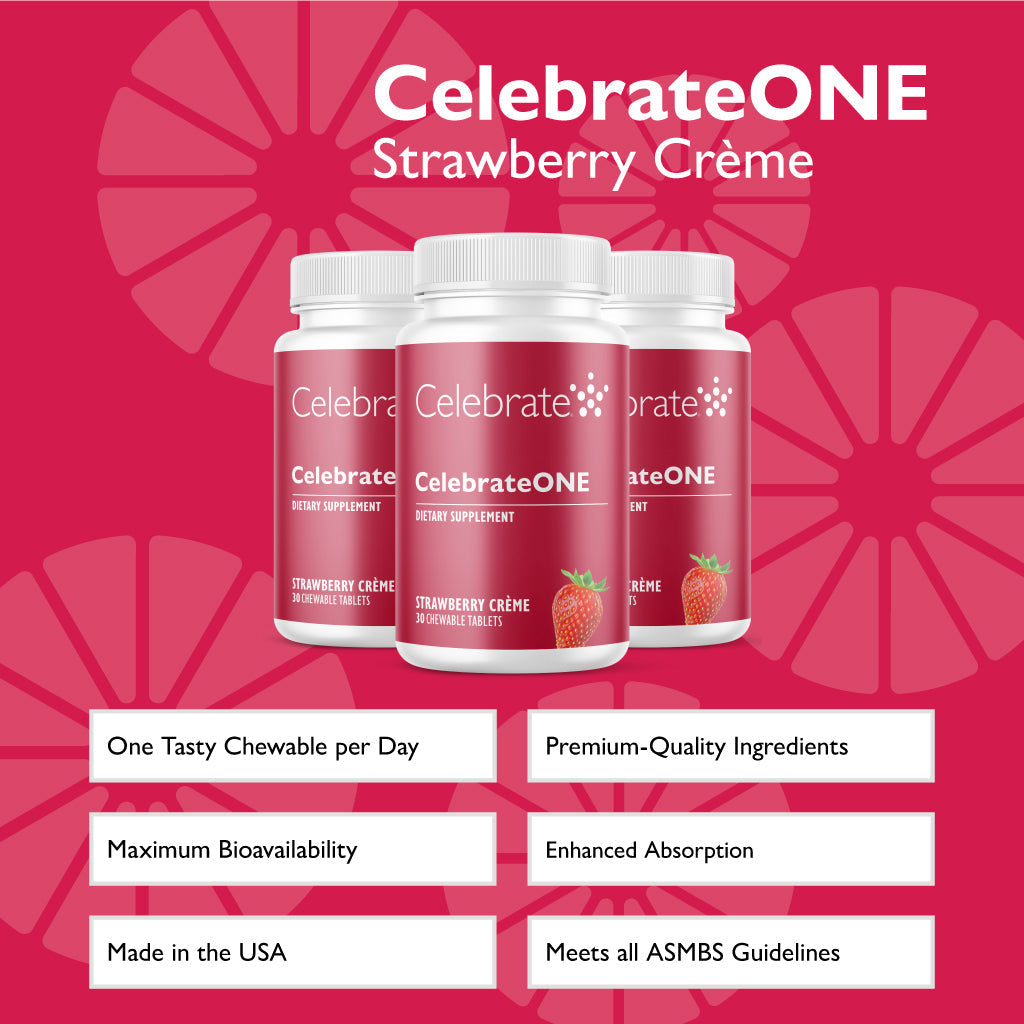 CelebrateONE Bariatric One a Day Multivitamin Chewable, Iron Free, Strawberry Creme