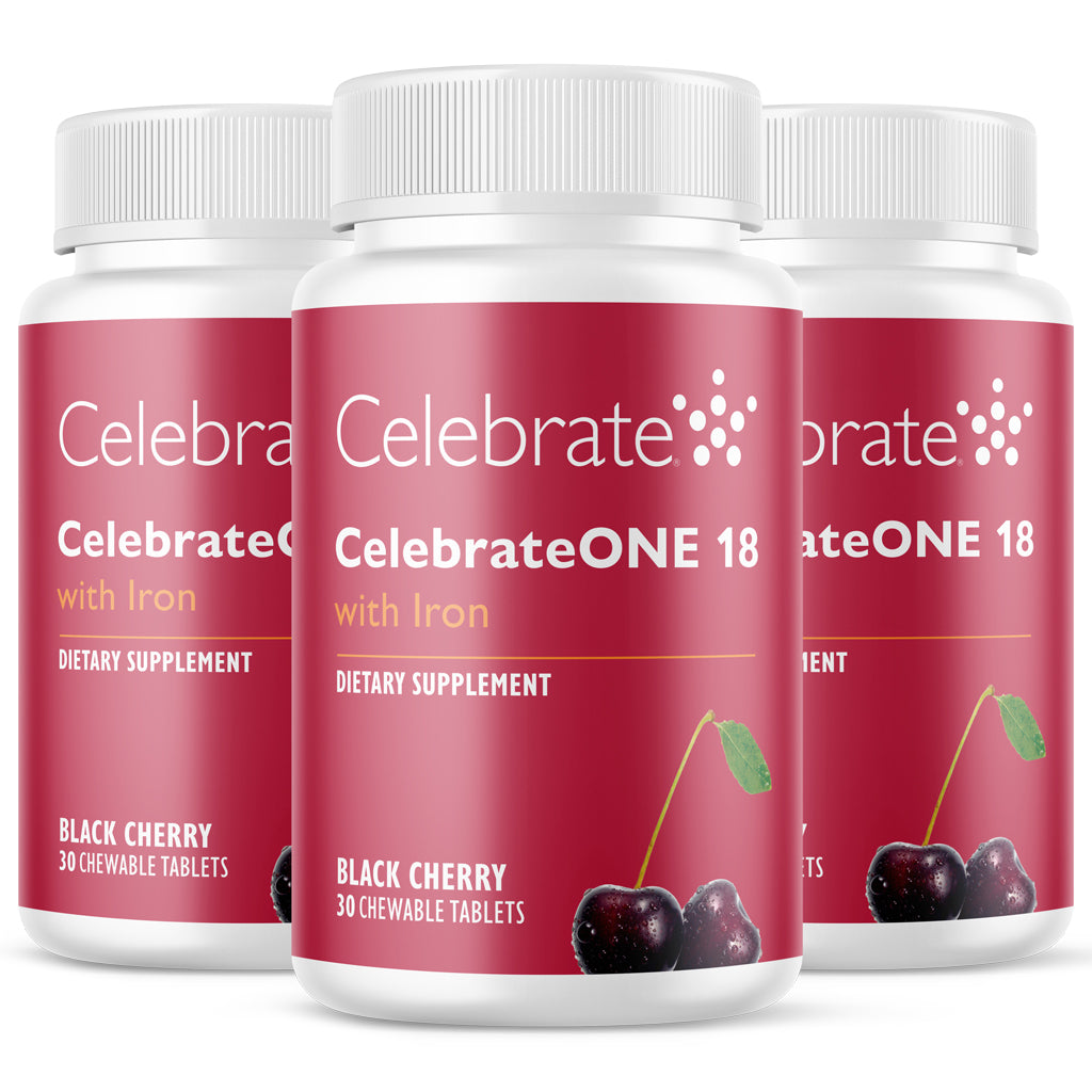 CelebrateONE 18 Once Daily Bariatric Chewable Multivitamin with Iron, Black Cherry