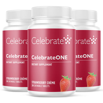 CelebrateONE Bariatric One a Day Multivitamin Chewable, Iron Free, Strawberry Creme