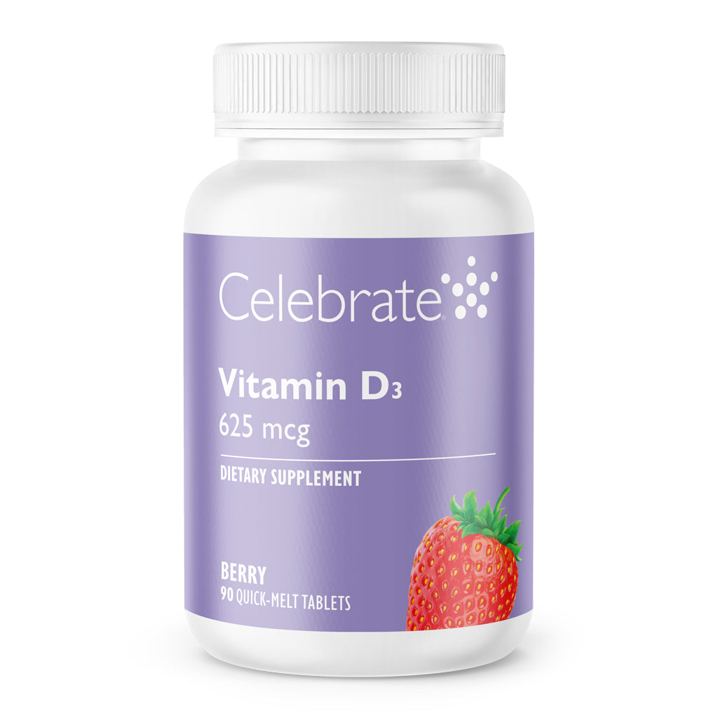 Vitamin D3 625 mcg Quick-Melt Tablets, Berry, 90 Count
