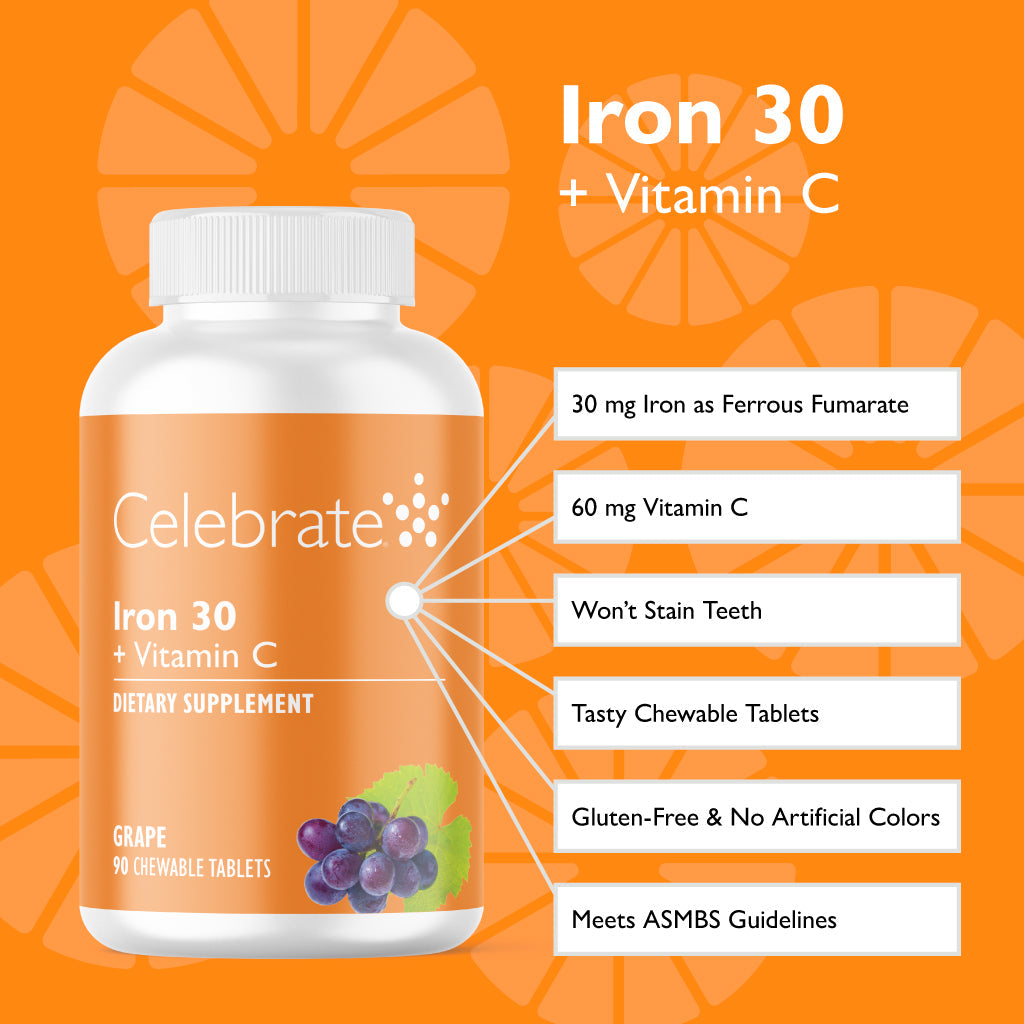 Iron 30 mg + Vitamin C Chewable Tablets, Grape