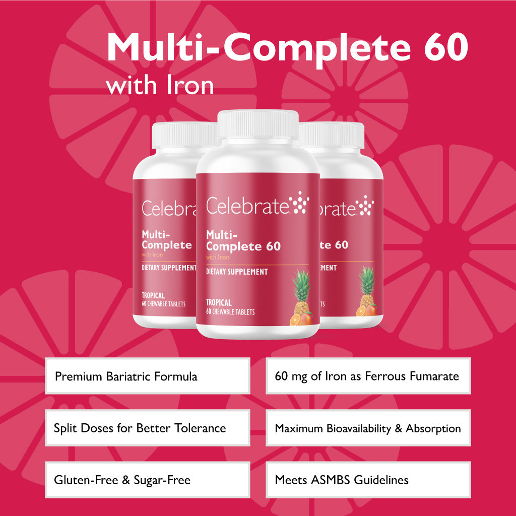 Multi-Complete 60 Bariatric Chewable Multivitamin with Iron, Tropical