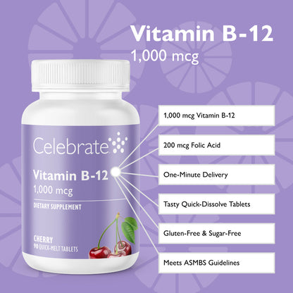 Vitamin B-12 Melts, 1,000 mcg
