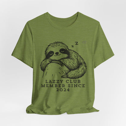 TS-093ML-24 Unisex Cute Lazy club Sloth T Shirt Slow And Steady Art