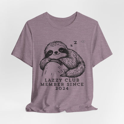 TS-093ML-24 Unisex Cute Lazy club Sloth T Shirt Slow And Steady Art
