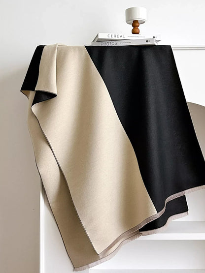 Two-Tone Raw Hem Scarf