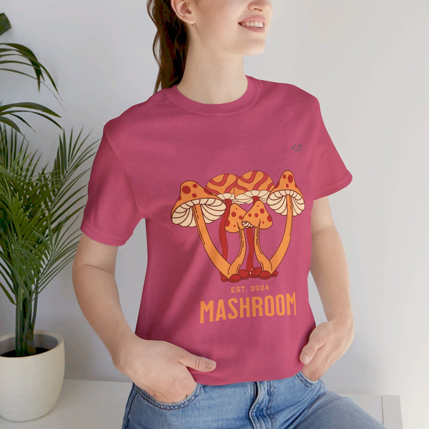 TS-029ML-24 Mushroom T-Shirt Forest Fungi Art Mushroom Lover Shirt