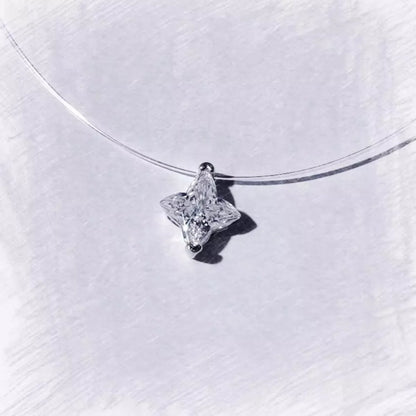 2 Carat 925 Sterling Silver Moissanite Star Pendant Necklace