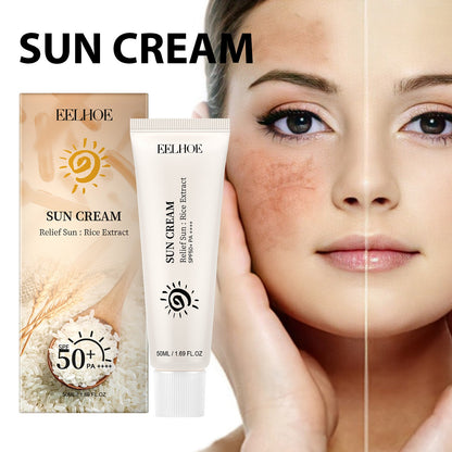 EELHOE Rice Protective Cream Moisturizing, Refreshing, Non-Sticky, Naturally Protects Against Uv Exposure And Increases Skin Elasticity