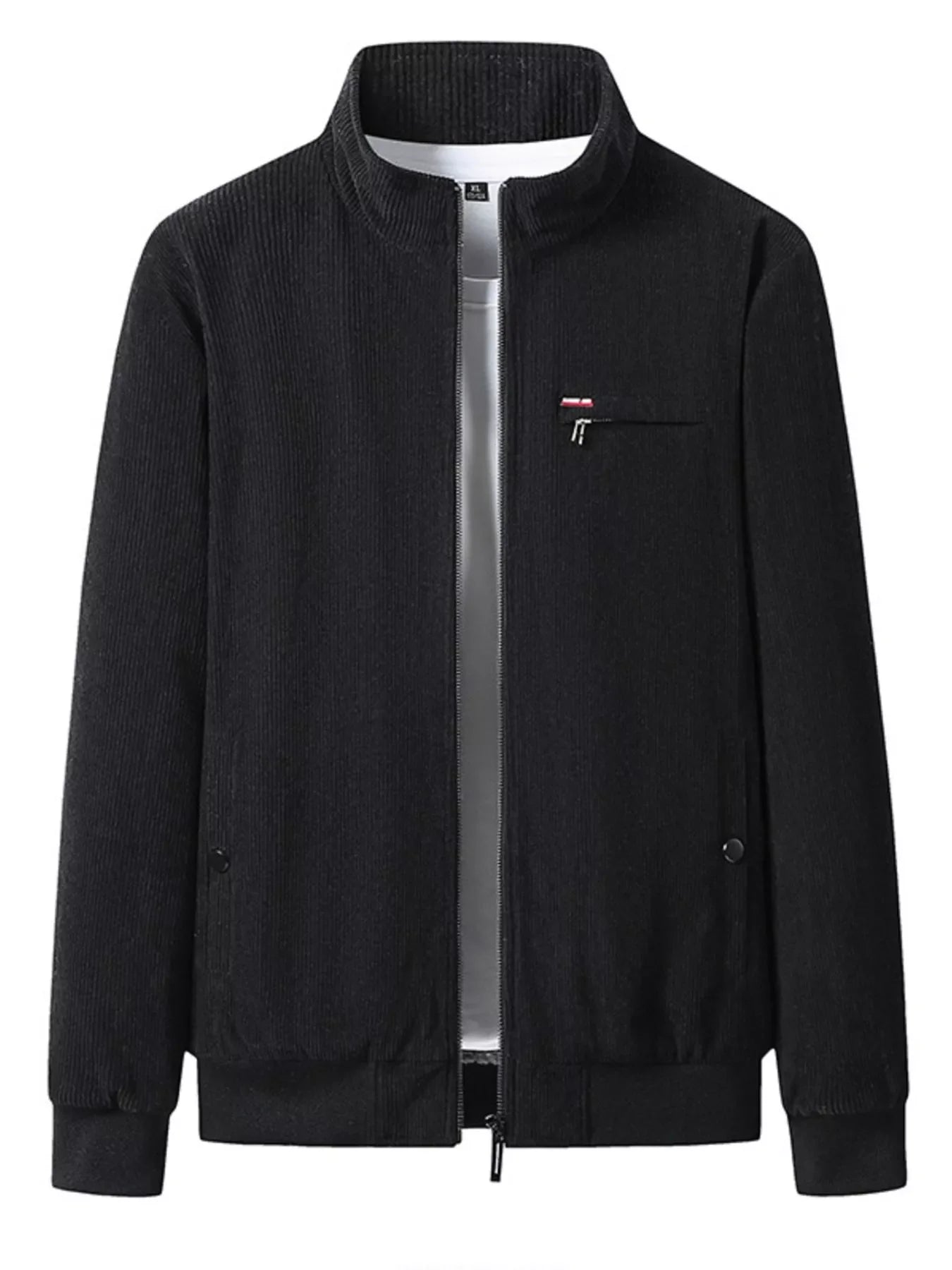 Men's Plus Size Full-Zip Bomber Corduroy Jacket with Sherpa Lining