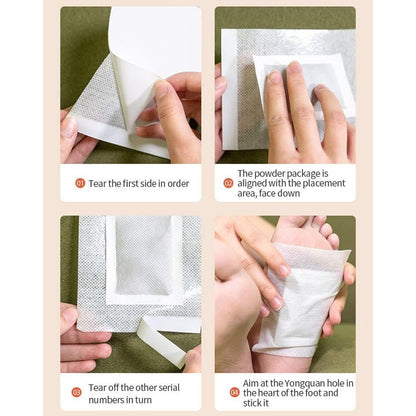 20pcs Natural Bamboo Charcoal Foot Patch,Strong Adhesive Patch,Comtable Herbal Detox Pads Stress Relief&Feet Care,Help Improve Sleep Quality