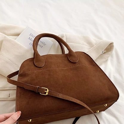 Suede Leather Large Handbag