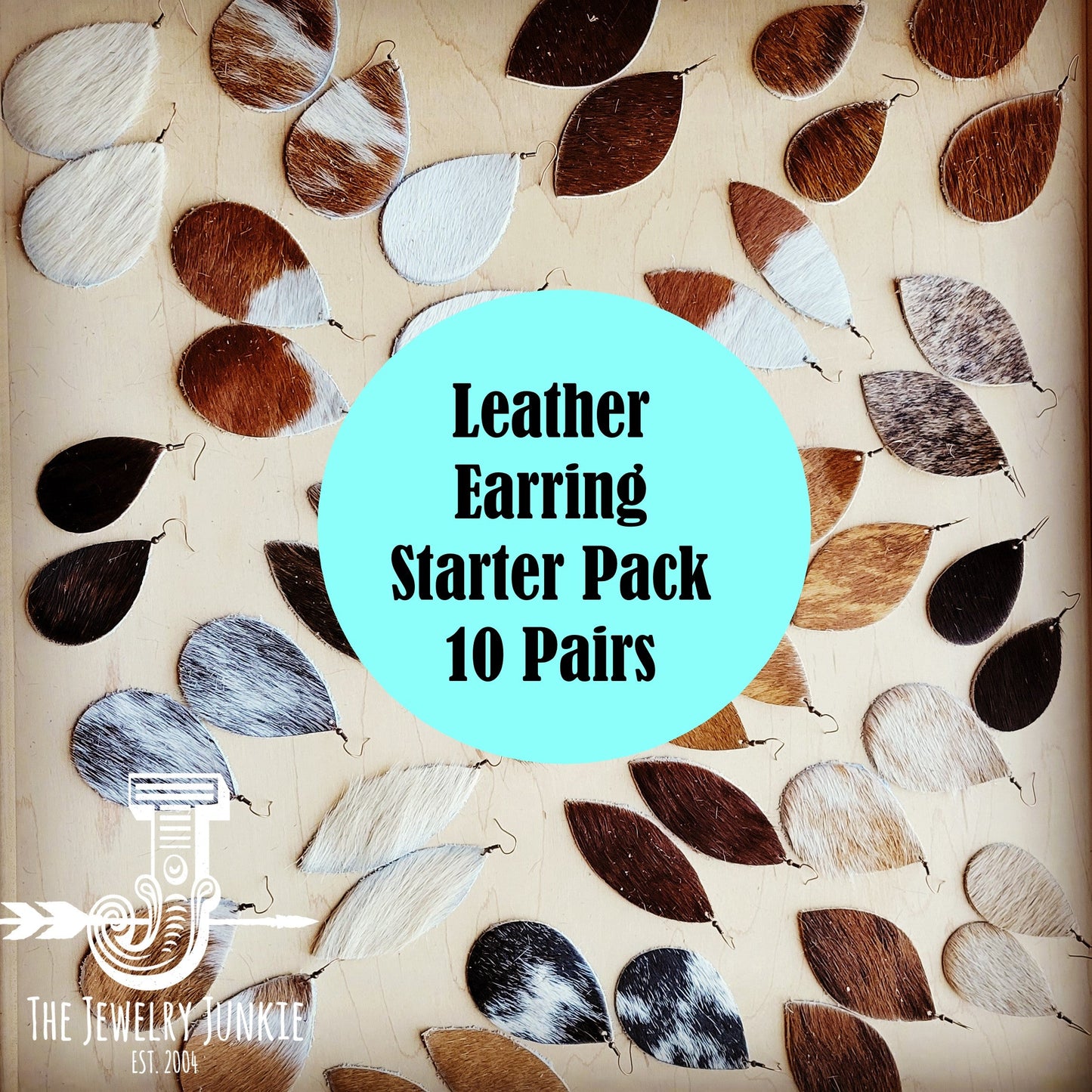 **Leather Earring Starter Pack-Hair-On-Hide-10 Pairs 208L
