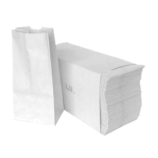 White Paper Bag 500 ct Bundle #12 7" x 4.5" x 13.7"