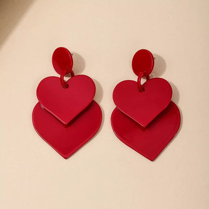 Acrylic Heart Drop Earrings