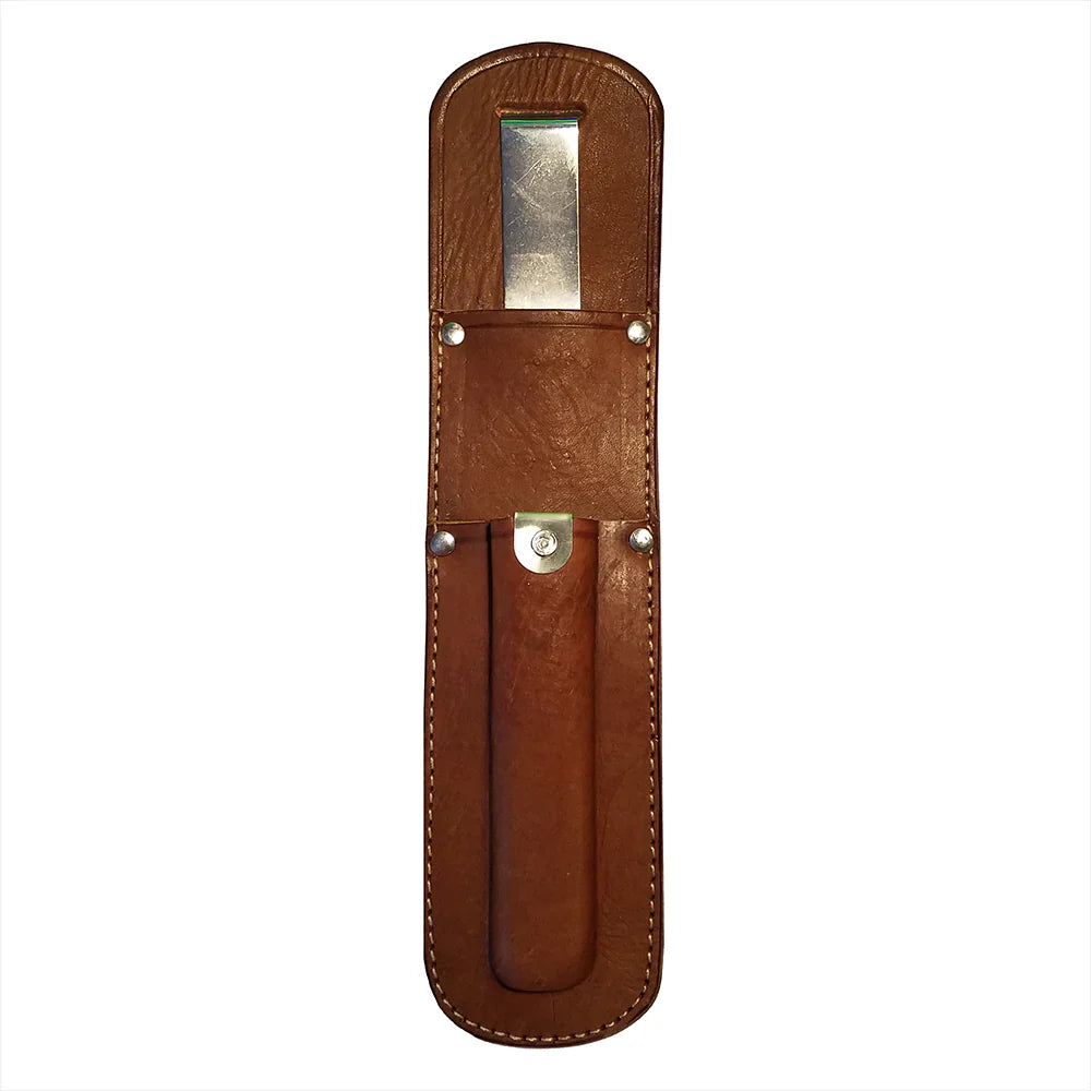 Knife Holster Piggy Back w/ Clip Genuine Leather strd