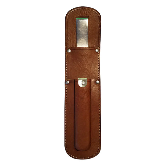Knife Holster Piggy Back w/ Clip Genuine Leather strd
