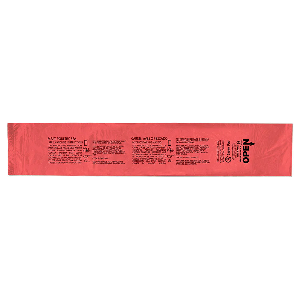 Poly Meat Bag Red Heavy Duty Lo- Dens 1 mil SMH 16" x 24"