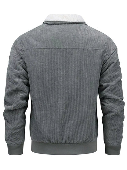 Men's Plus Size Corduroy Sherpa Lined Winter Coat
