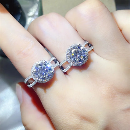 2 Carat 925 Sterling Silver Moissanite Ring