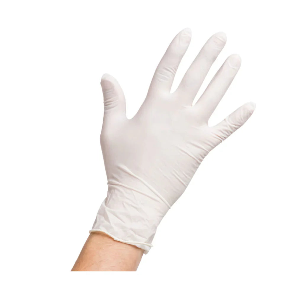 Latex Gloves Powder Free White (10x100 ct) xsml