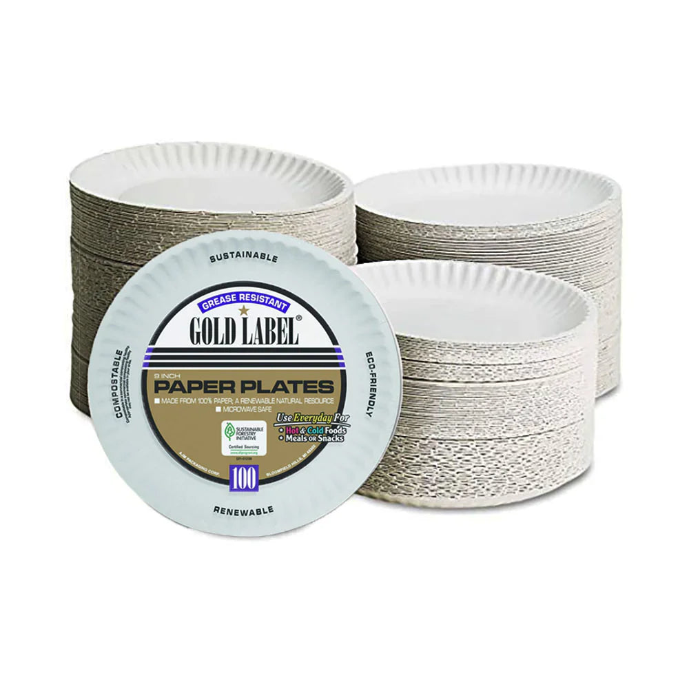 Coated Paper Plate White Heavy Duty (12 x 100 ct) 9" - Case - 12 Units