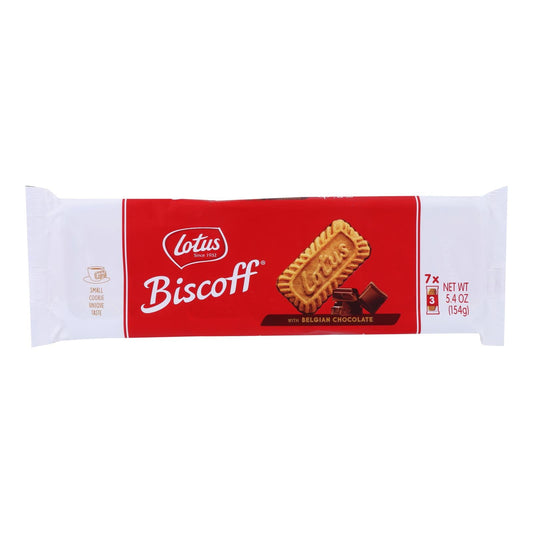Lotus Biscoff Cookie Caramelized Biscuits with Belgian Chocolate, 5.4 Oz (Pack of 12)