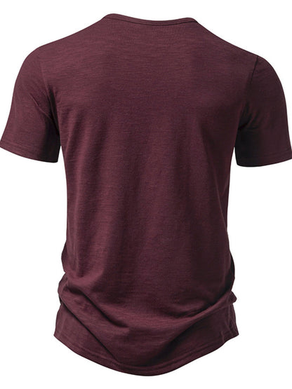 Men's Casual Button Detail T-Shirt