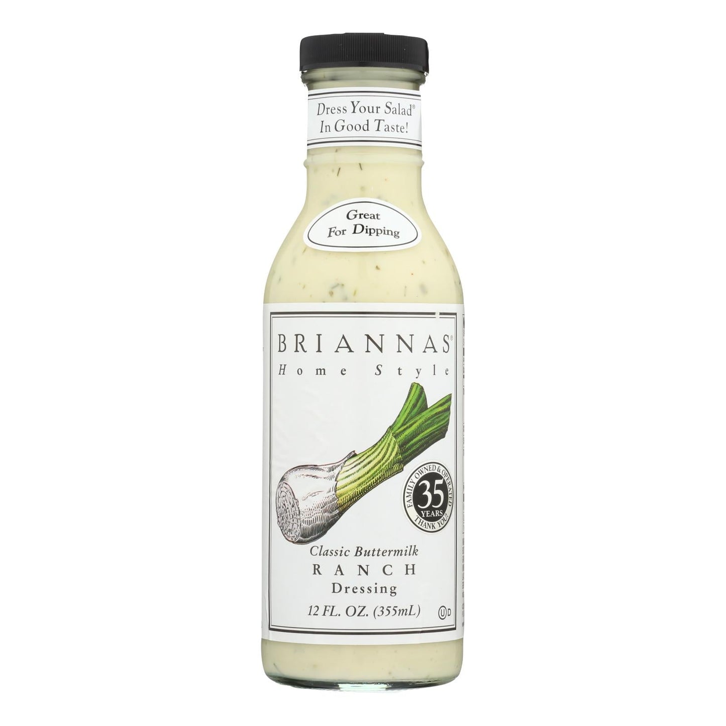 Brianna's Classic Buttermilk Ranch Salad Dressing - 6 x 12 Fl Oz Family Pack