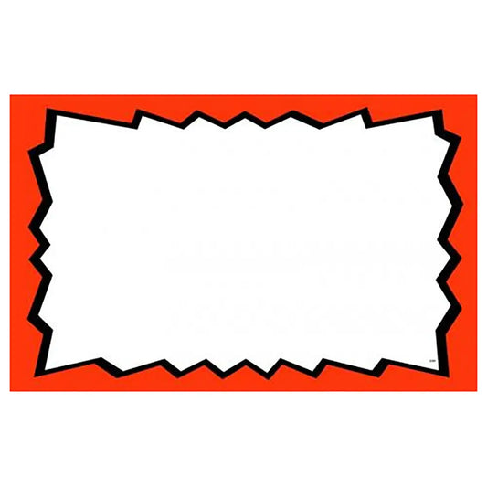 Blank with Burst Red Print Sign Card Glossy 7" x 11"