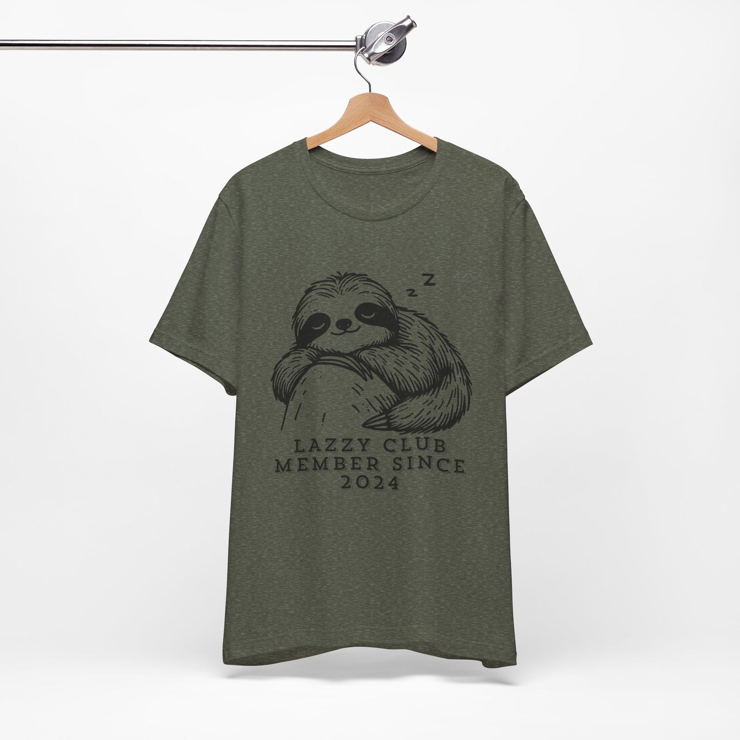 TS-093ML-24 Unisex Cute Lazy club Sloth T Shirt Slow And Steady Art