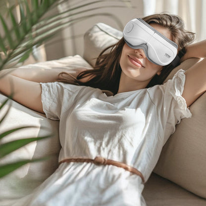 VEVOR Eye Massager With Heat & Remote Eye Care Device 5 Modes Bluetooth Music