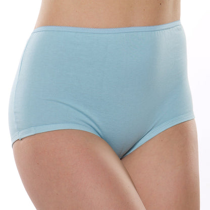 100% Cotton Cuff Leg Panty, Three Pack with Pink, Blue, and Mint (118)