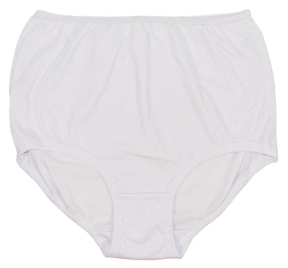 100% Cotton Cuff Leg Panty, Three Pack in White (118)