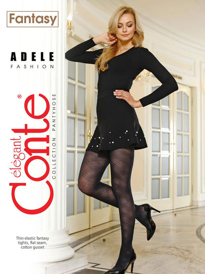 Conte Adele 45 Den - Fantasy Women's Tights with a relief geometric pattern "diamonds" (18С-16СП)