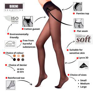Conte Bikini Soft 20 Den - Classic Women's Tights with Laced Panties (8С-34СП)
