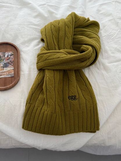 Ribbed Knitted Winter Scarf