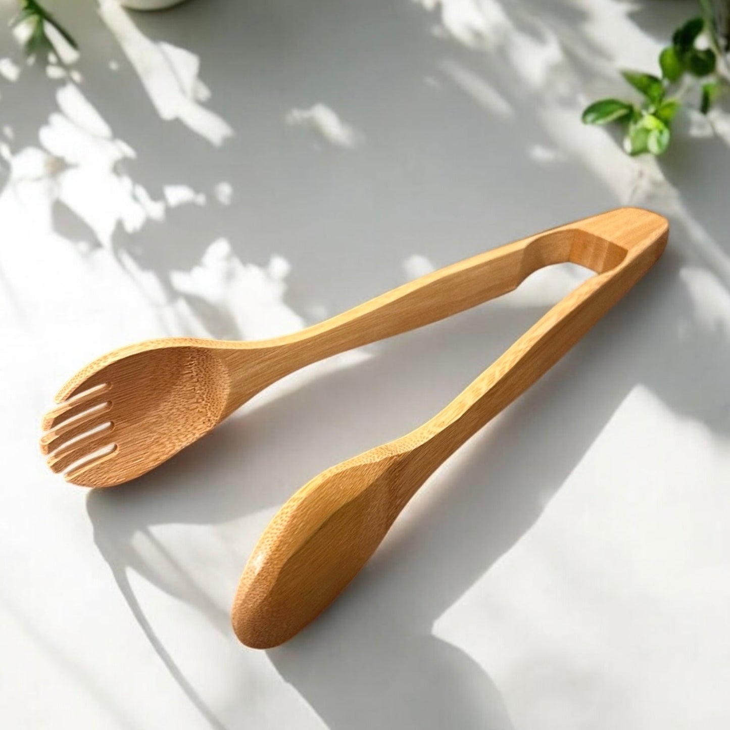 12" Bamboo Salad Tongs