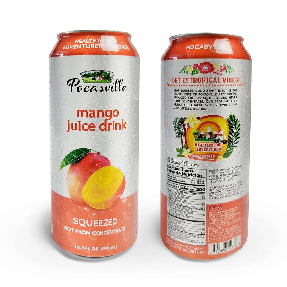 Pocasville Mango Juice Drink (30% Frut Juice) 16.5 oz